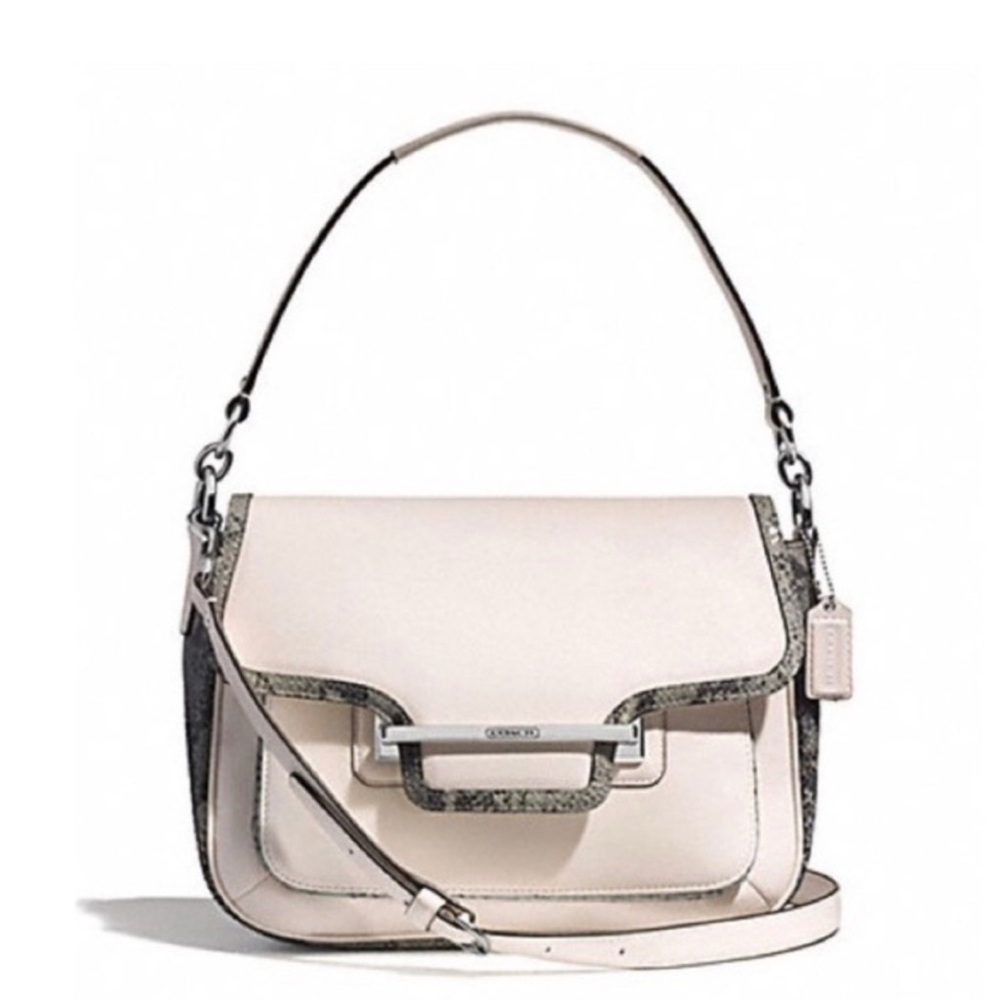 EUC COACH TAYLOR MIXED EXOTIC FLAP SHOULDER BAG